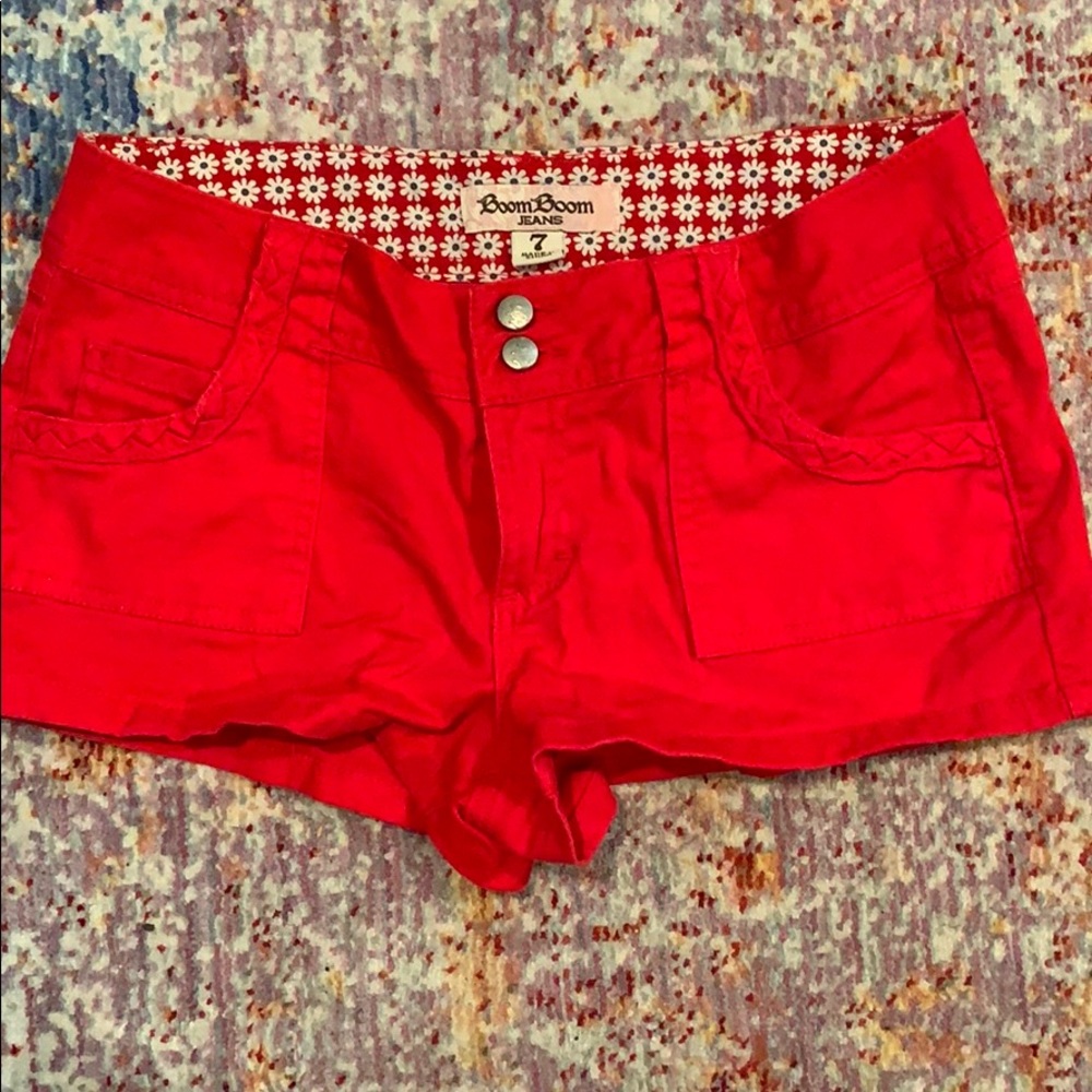 Red Boom Boom Jeans Shorts